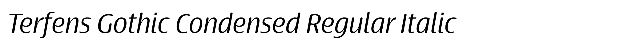 Terfens Gothic Condensed Regular Italic image